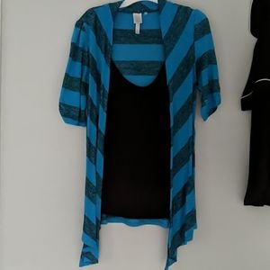 Blue and black striped shirt